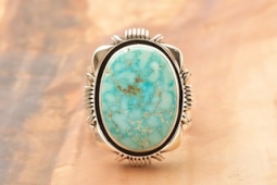 High Grade Bird's Eye Kingman Turquoise Native American Ring